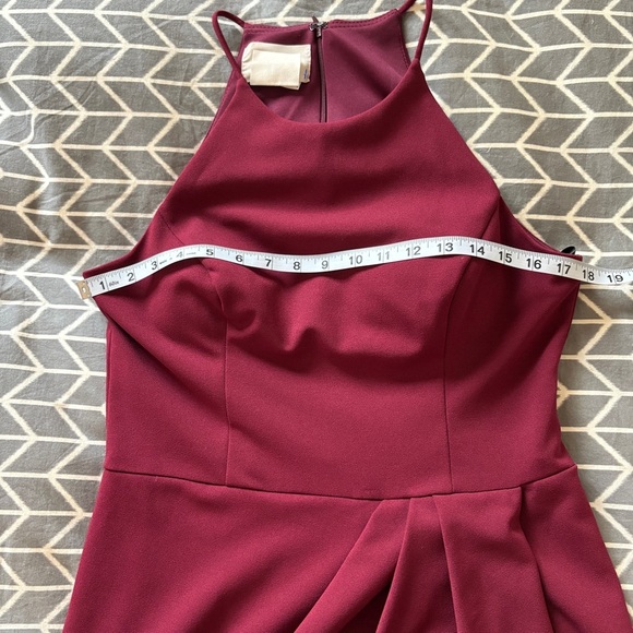 BHLDN Marceau High-Low Crepe Tulip Dress in Bordeaux Red Burgandy Size 12 - Picture 14 of 16